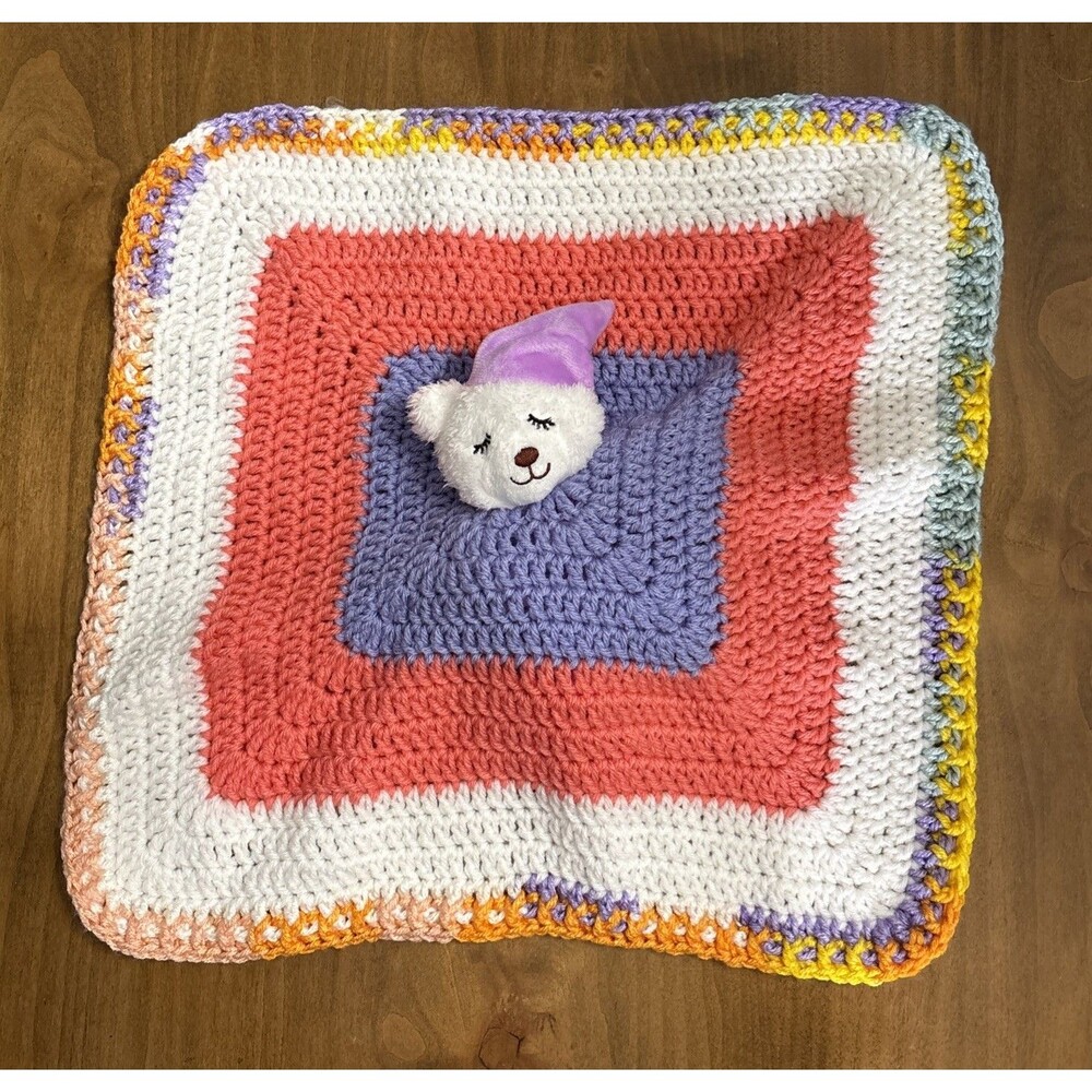 Sleeping Bear Security LOVEY Baby Blanket - Handmade Crochet - One Of A Kind